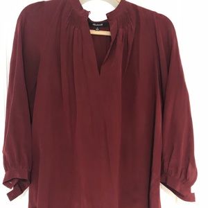 Madewell maroon silk blouse